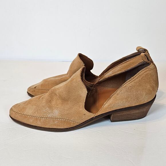 Lucky Brand Mahzan Flat Loafer Bootie Tan Leather Women's 10 Boho Chic - Picture 4 of 11